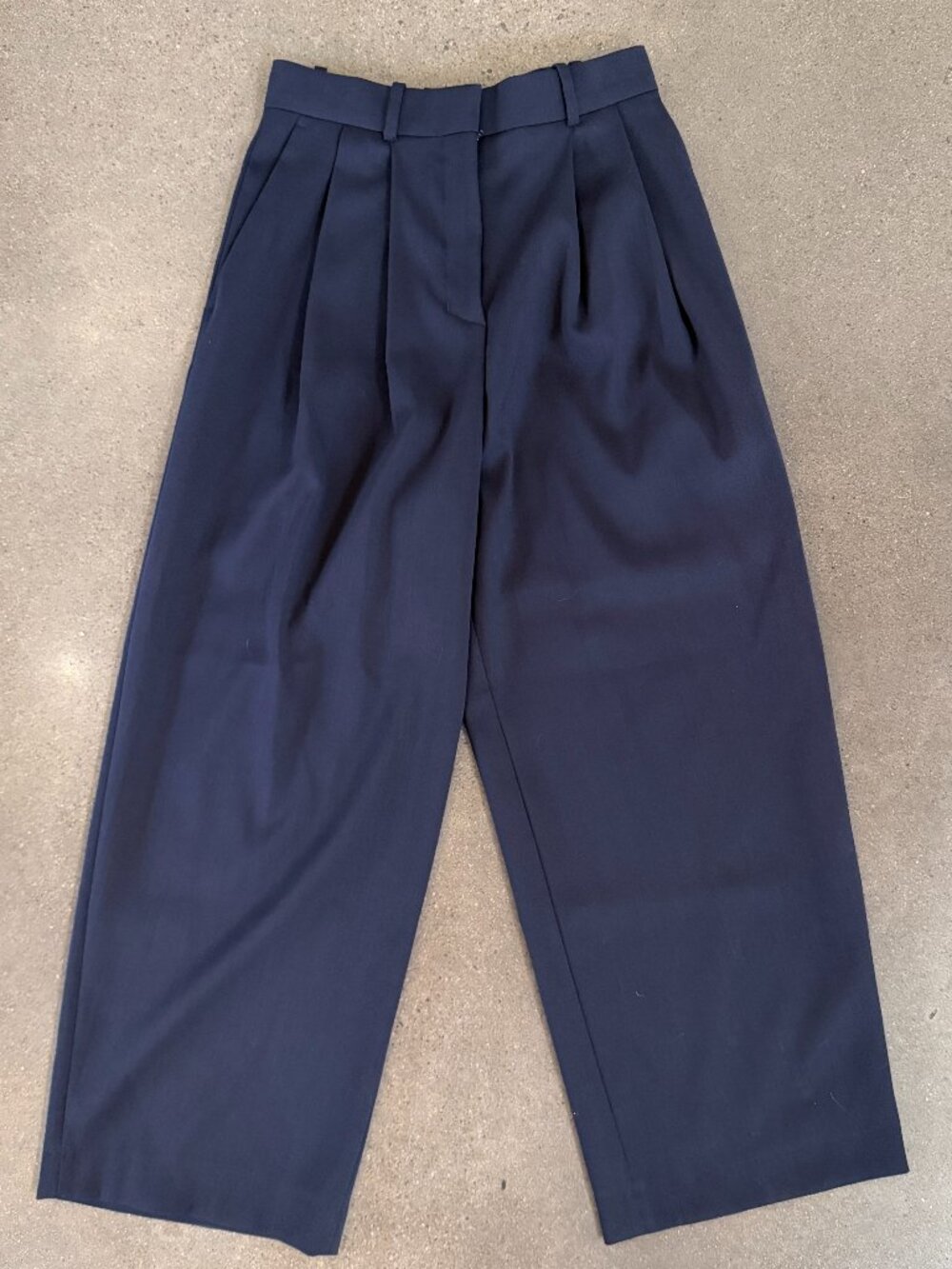 COS Relaxed Tailored Wool Wide-Leg Trousers Size 6